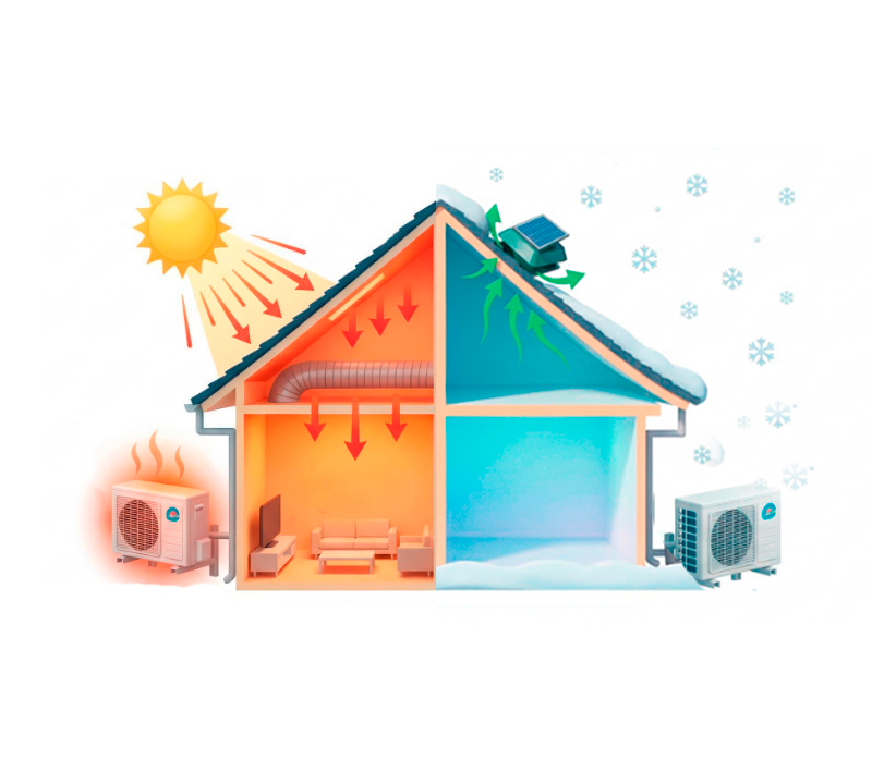 Extractor Solar en Casa Residencial